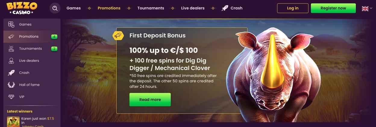 Bizzo Casino Slovenija Pregled ️ Bonus 100% do €100 + 100 FSrnrn